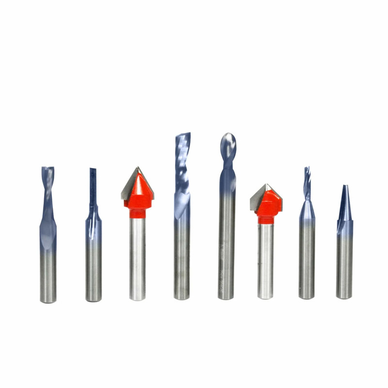 General Purpose CNC Router Bit Set - 8 Piece
